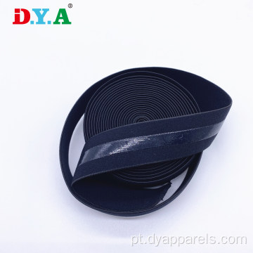 Elástico de silicone de nylon macio preto para roupas de bicicleta